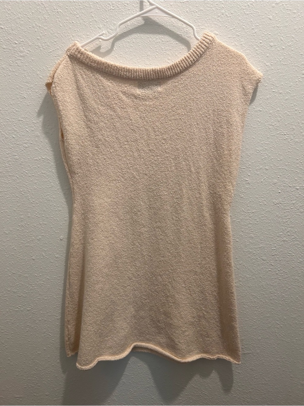 Princess Polly Cream off the shoulder knit mini dress.